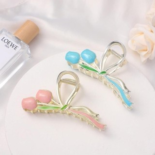 Kẹp tóc kim loại cỡ lớn hình 2 bông hoa cao cấp RABBI