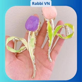 Kẹp tóc kim loại cỡ lớn hình 1 bông hoa cao cấp RABBI