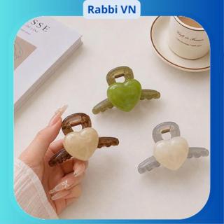 Kẹp tóc cỡ nhỏ hình trái tim cho nữ, phong cách dịu dàng RABBI