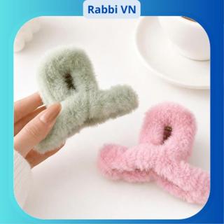 Kẹp Tóc Phối Lông Thỏ Đáng Yêu Thời Trang Dễ Thương Cho Nữ Size nhỏ RABBI