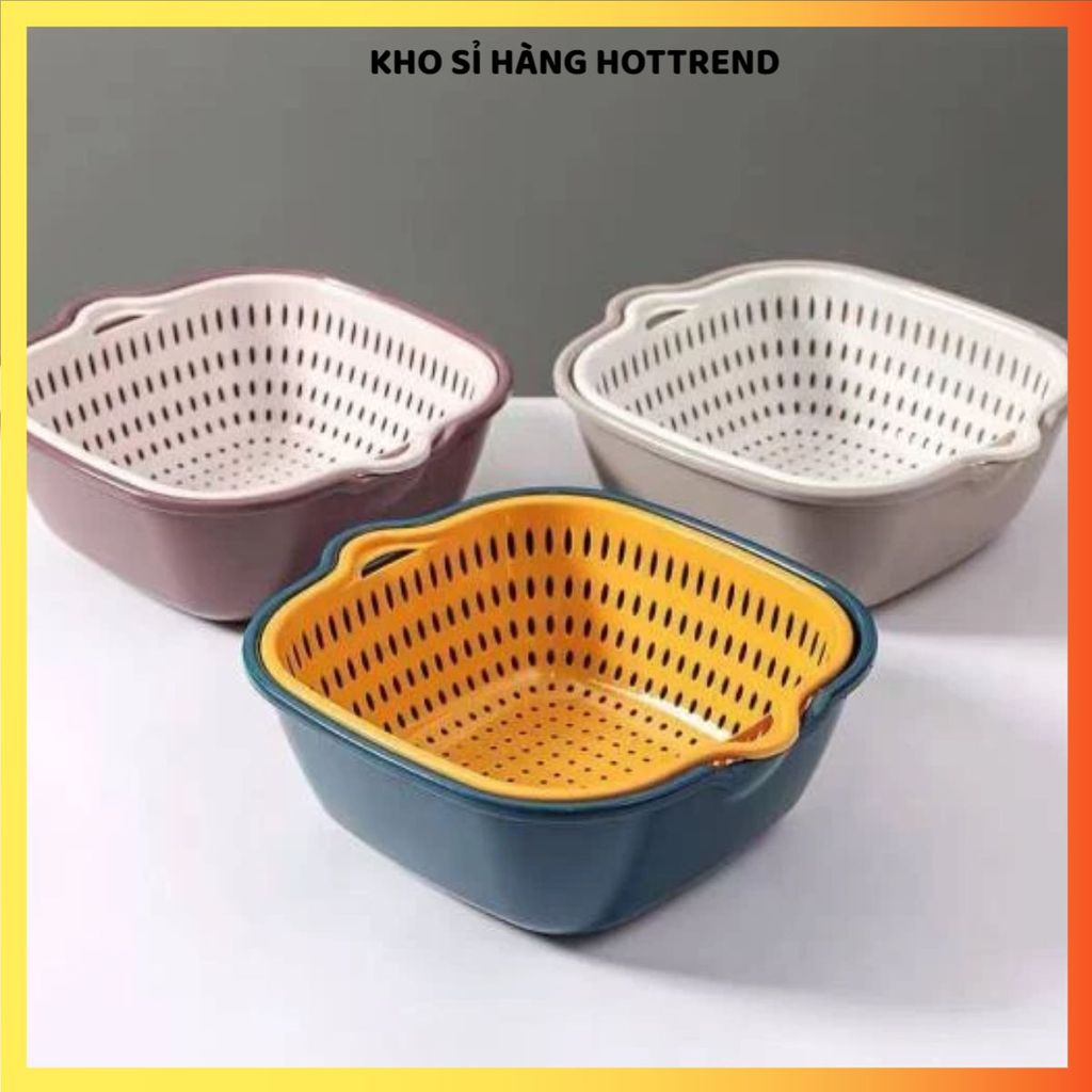 BỘ 6 CHẬU RỔ NHỰA ĐA NĂNG - Nhựa cao cấp, dày chắc, phù hợp cho mọi gian bếp