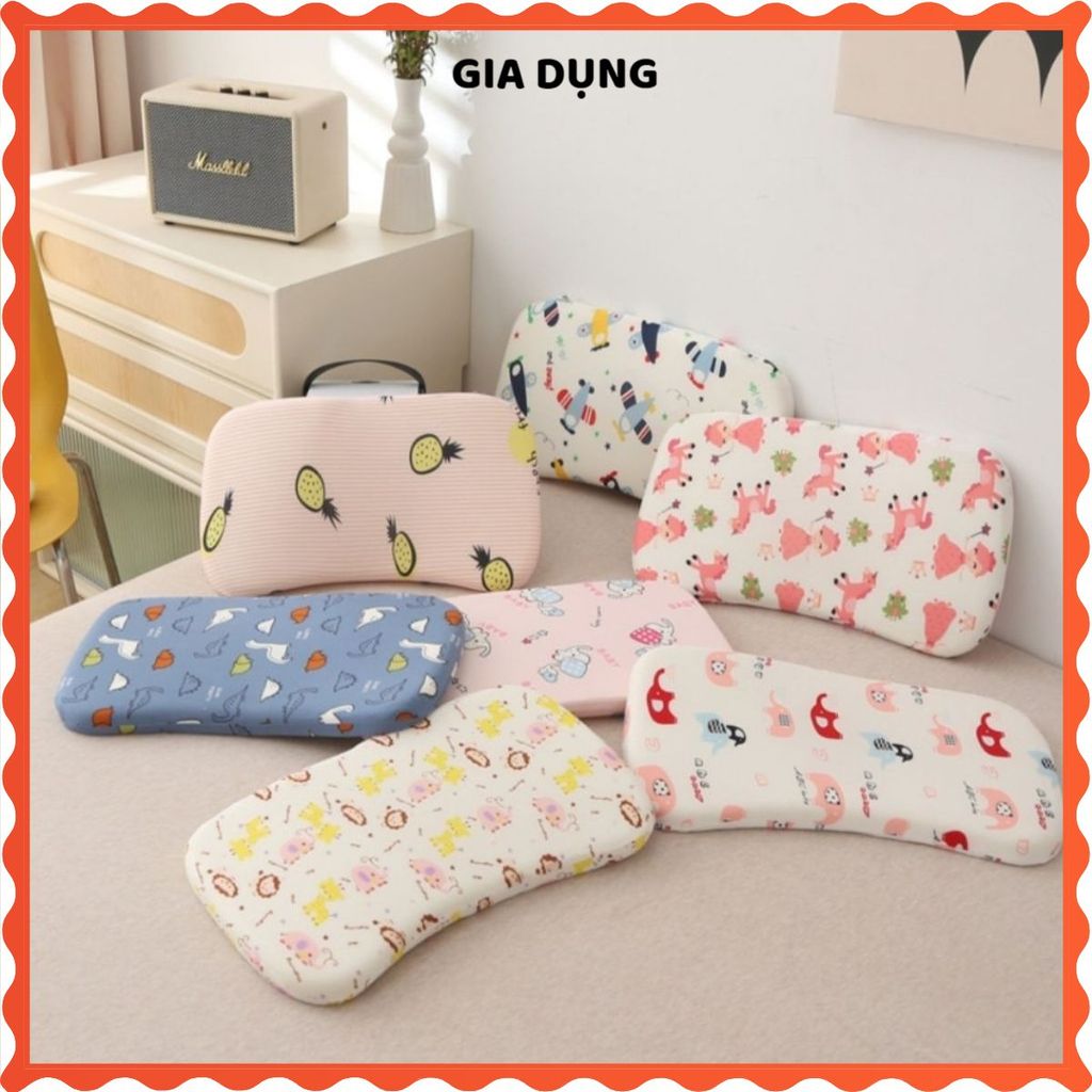GỐI CAO SU NON CHO BÉ CAO CẤP - Mềm mại, êm ái, nâng đỡ đầu và cổ, nhiều màu sắc đáng yêu