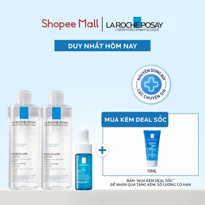 Bộ dưỡng ẩm và bộ đôi tẩy trang da nhạy cảm La Roche-Posay Micellar Water Sensitive Skin 400ml