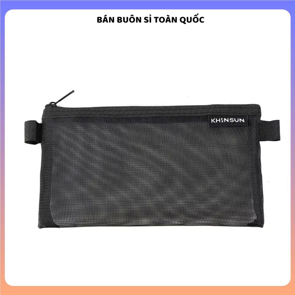 (COMBO 5) TÚI ĐỰNG BÚT LƯỚI XUYÊN THẤU CAO CẤP - Bóp viết có khóa kéo, đựng dụng cụ học tập tiện lợi