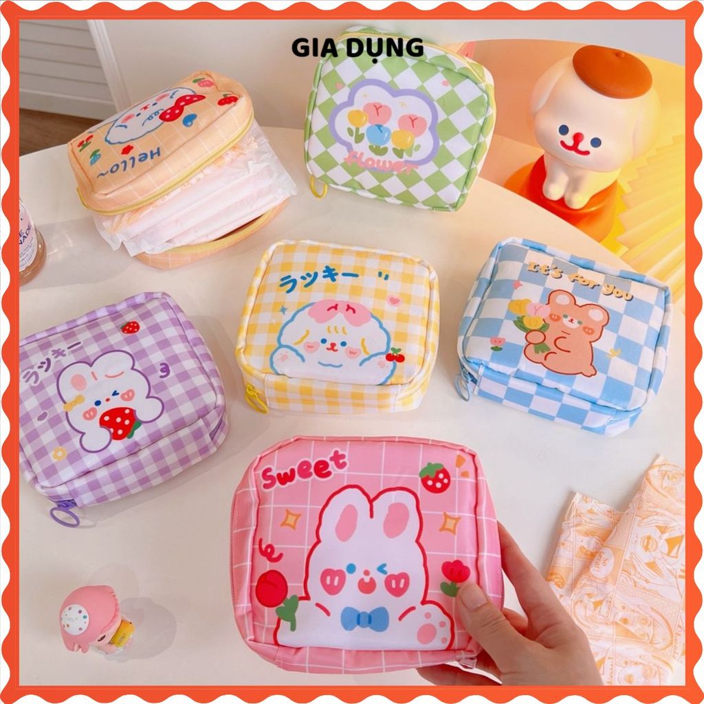 (COMBO 3) TÚI VÍ ĐỰNG BĂNG VỆ SINH CHỐNG THẤM NƯỚC - Đựng son môi, mỹ phẩm, đồ cá nhân nhỏ gọn tiện mang theo