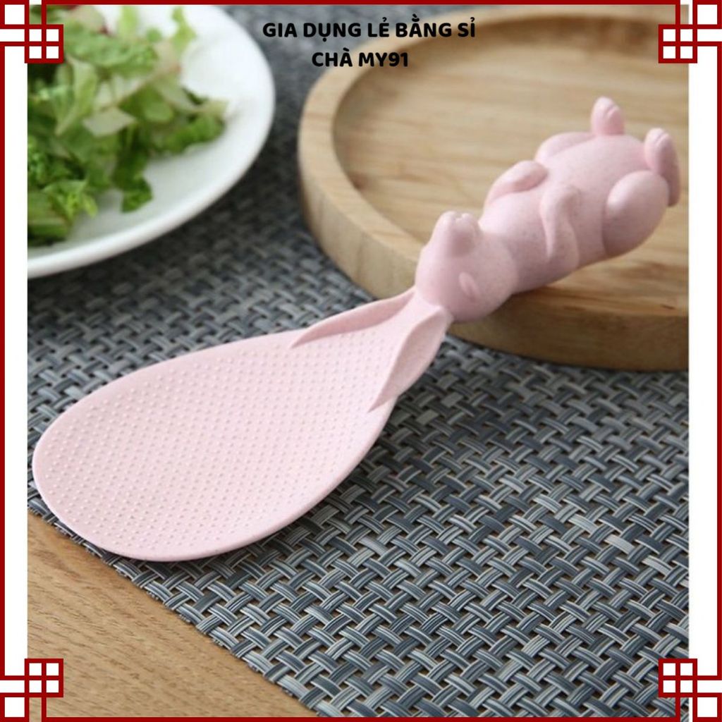 (COMBO 3) MUÔI XỚI CƠM CHỐNG DÍNH HÌNH THỎ - Chất liệu bền đẹp, dễ vệ sinh, phù hợp mọi gia đình