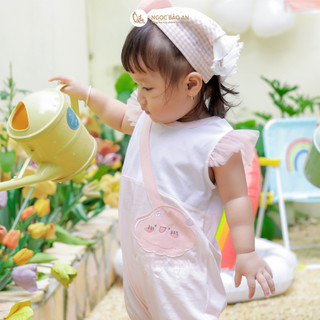 NBAN (3M-24M) Bộ Bodysuit Biển Xanh, bộ đồ ngắn tay giả đầm chất liệu cotton mềm mại cho bé