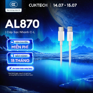 Cáp sạc nhanh C-L Cuktech 1m AL870 | Công suất sạc Max 30w | Tối ưu truyền dữ liệu | Bảo hành 18 tháng