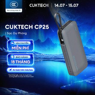 CUKTECH CP25 Sạc Di Động 2C1A Kèm Cáp | Sạc Nhanh 55W Max | Dung Lượng 20.000mAh | Bảo Hành 18 Tháng PB200N