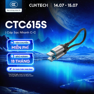 Cáp Sạc Nhanh CUKTECH CTC615S C-C | Công Suất Sạc Max 240W | Truyền Dữ Liệu 480 Mbps | Bảo Hành 18 Tháng