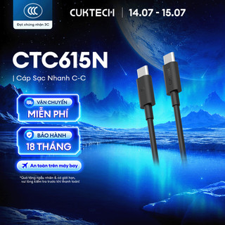 Cáp Sạc Nhanh CUKTECH C-C | Công Suất Max 240W | Truyền Dữ Liệu 480 Mbps | Bảo Hành 18 Tháng CTC605N CTC615N