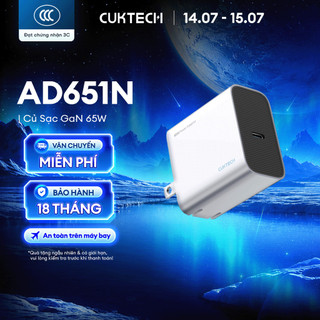 Củ Sạc GaN CUKTECH AD651N 1C | Công Suất Max 65W | Kích Thước Nhỏ Gọn | Bảo Hành 18 Tháng