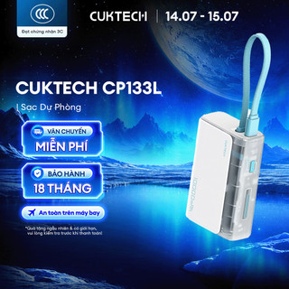 CUKTECH CP133L Sạc Di Động Kèm Cáp | Sạc Nhanh 33W Max | Dung Lượng 10.000mAh | Bảo Hành 18 Tháng LPB100