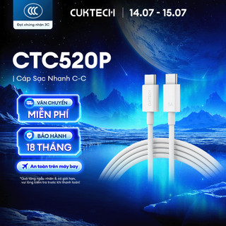 Cáp Sạc Nhanh CUKTECH CTC520P C-C | Công Suất Max 240W | Truyền Dữ Liệu 480 Mbps | Bảo Hành 18 Tháng