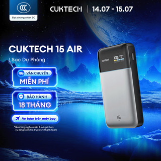 CUKTECH 15 AIR Sạc Di Động 2C1A | Công Suất 100W Max | Dung Lượng 15.000mAh | Bảo Hành 18 Tháng PB150S