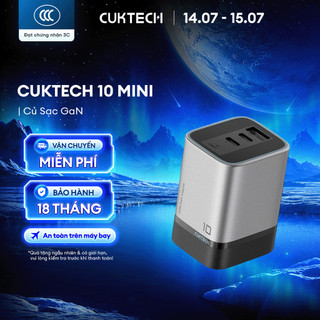 Bộ Sạc GaN CUKTECH 10 MINI 2C1A | Công Suất Max 120W | Thiết Kế Nhỏ Gọn | Bảo Hành 18 Tháng AD1203P