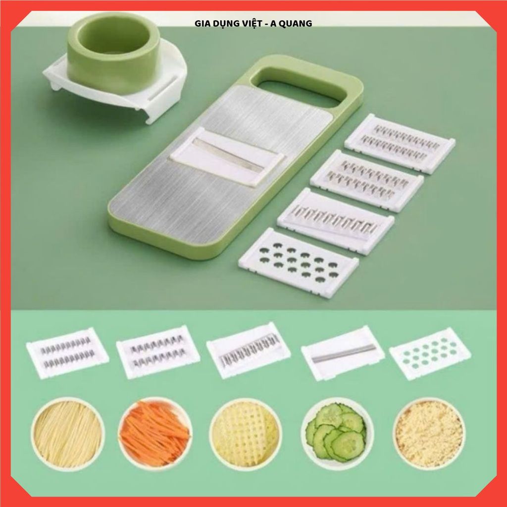 DỤNG CỤ GỌT RAU CỦ ĐA NĂNG, DAO BÀO SỢI 6 LƯỠI INOX TIỆN ÍCH, Giúp Nhà Bếp Luôn Gọn Gàng Nấu Ăn Nhanh Hơn