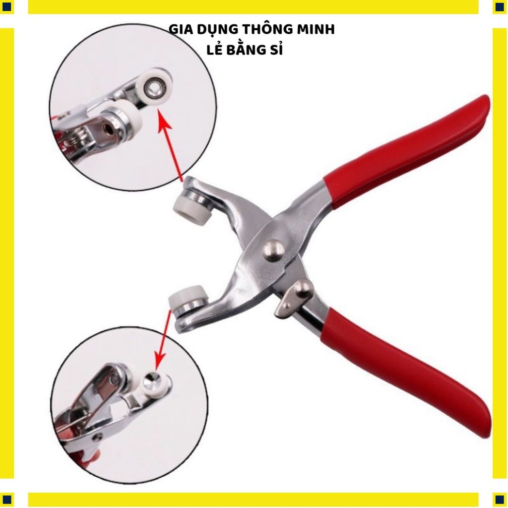 BỘ KÌM BẤM KHUY BẤM CÚC ÁO KÈM HỘP 100 CHI TIẾT CÚC ÁO THÉP ĐA NĂNG - Dụng Cụ Bấm Khuy, Bộ Bấm Cúc Áo