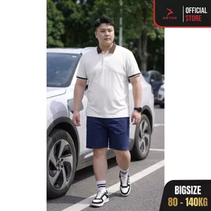 Áo thun POLO Nam Bigsize 80-140kg AKYOO Cao Cấp Cotton Co Giãn, Thâm Hút Mồ Hôi, Áo Polo Bigsize - PL T CO