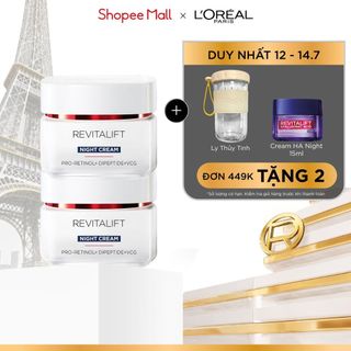 VB_ Bộ đôi kem dưỡng chống lão hóa, giúp căng sáng và tươi trẻ làn da L'Oréal Paris Revitalift Cream 50ml