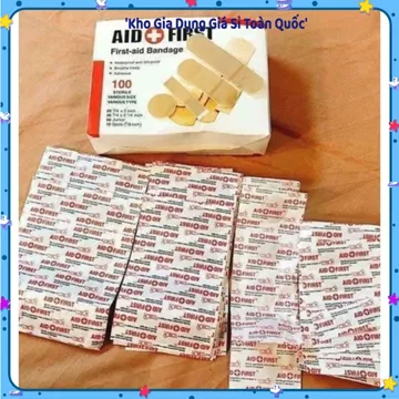 (COMBO 2) HỘP 100 MIẾNG BĂNG GẠC Y TẾ, Miếng Dán Cá Nhân Chống Thấm, Băng Dán Vết Thương Ngoài Da, Dụng Cụ Y Tế Gia Đình