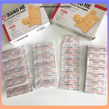 (COMBO 2) BĂNG GẠC Y TẾ DÁN VẾT THƯƠNG, HỘP 100 MIẾNG DÁN CÁ NHÂN, Phù Hợp Gia Đình Văn Phòng Và Tủ Thuốc