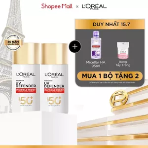 VB _ Bộ 2 Sữa Chống Nắng Phổ Rộng Vô Hình Thoáng Da, Kháng Mọi Tác Động Invisible SPF 50+ PA++++ L’Oreal Paris 50ml