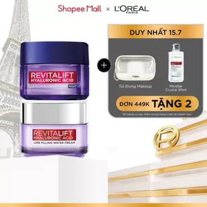 VB_ Bộ kem dưỡng ngày và đêm chống rãnh nhăn lão hóa sớm Revitalift Line Hyaluronic Acid L'Oreal Paris 50mlx2