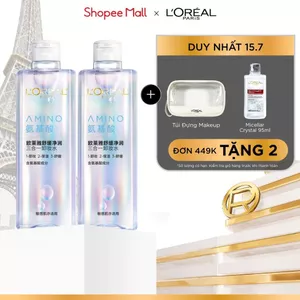 VB_ Bộ đôi nước tẩy trang dành cho da nhạy cảm và đang phục hồi L'Oreal Paris Amino Micellar Water 400mlx2