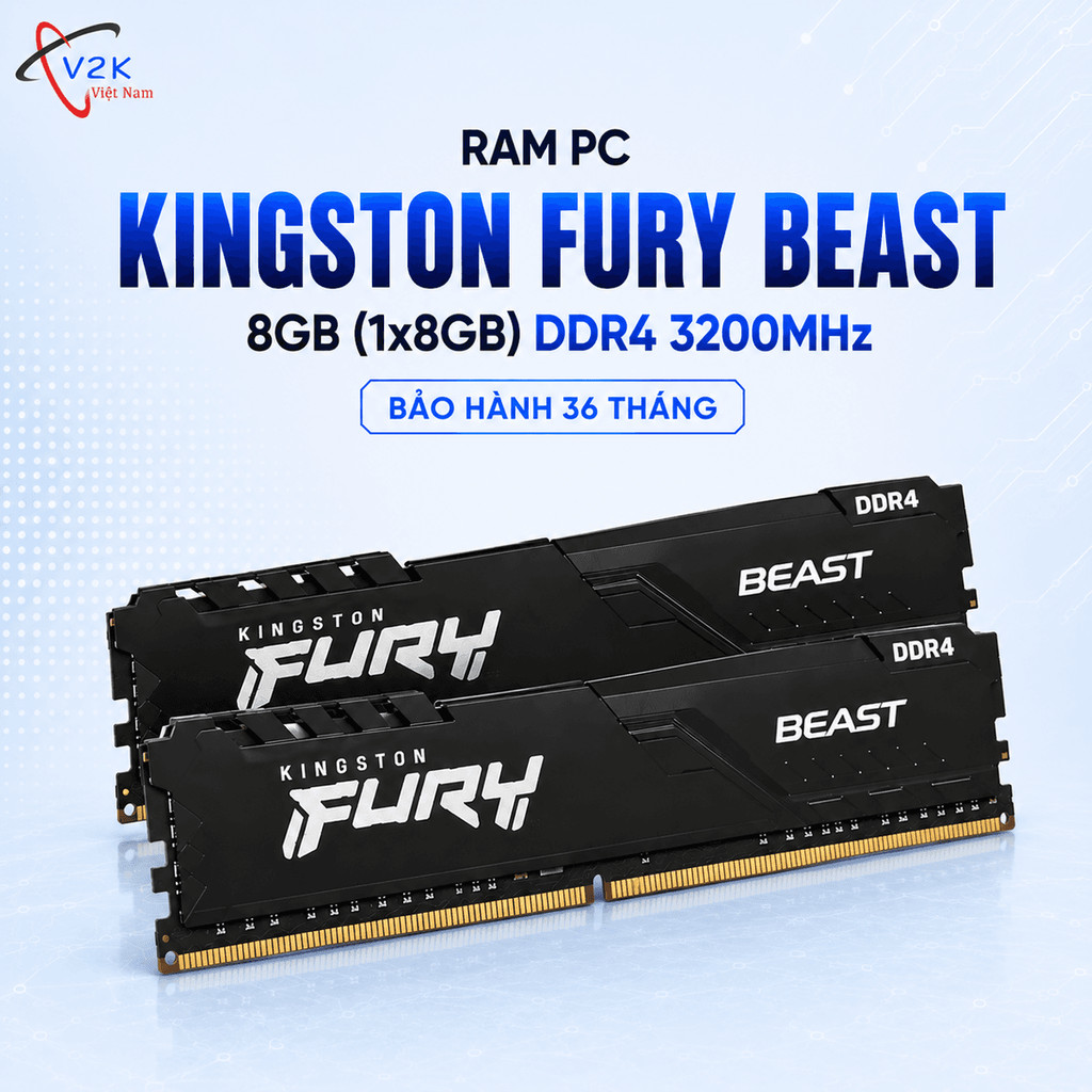 RAM PC Kingston FURY Beast 8GB / 16GB DDR4 3200MHz -BH 36 tháng Kho PC Việt | BigBuy360 - bigbuy360.vn