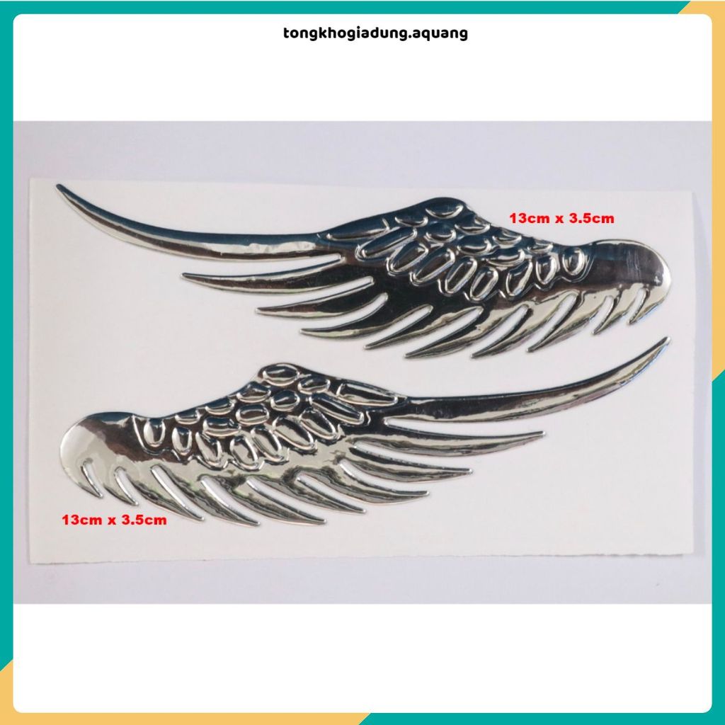 DECAL DÁN 3D HÌNH ĐÔI CÁNH PVC TRANG TRÍ Ô TÔ XE MÁY CUTE, STICKER ĐÔI CÁNH THIÊN THẦN DÁN LOGO CỰC CHẤT ĐẸP, Tem Dán Xe