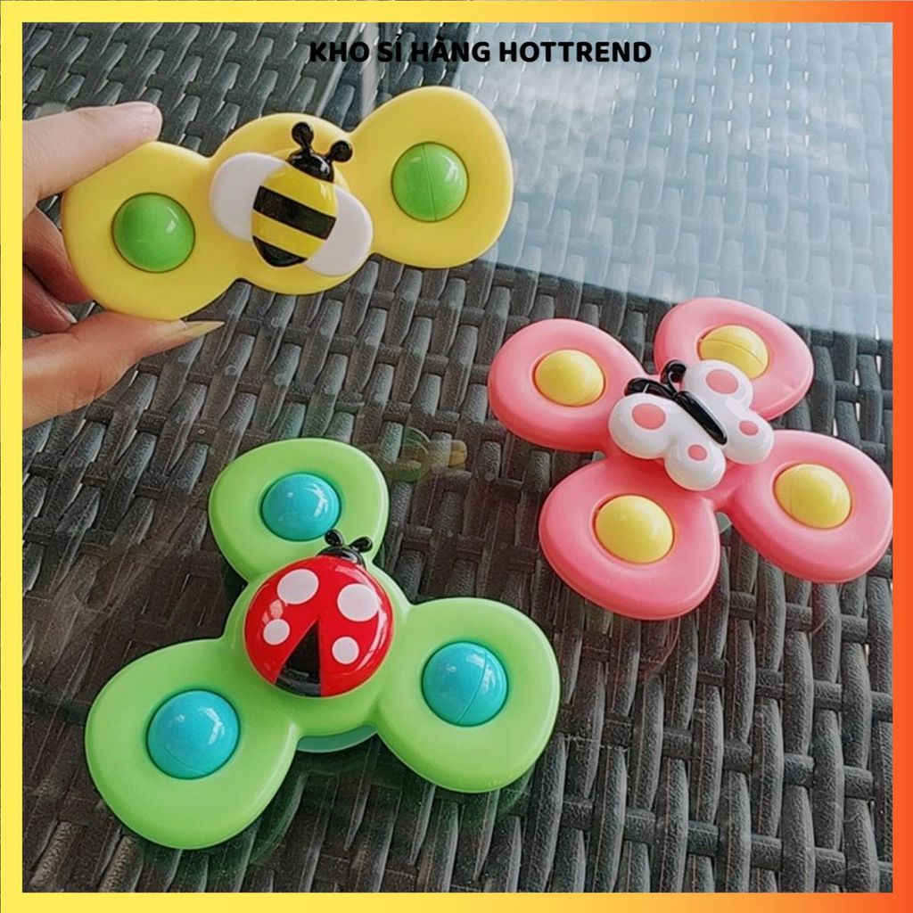 SET 3 CON QUAY SPINNER CHO BÉ NHIỀU MÀU SẮC - Chong Chóng Dính Tường, Đồ Chơi Giáo Dục
