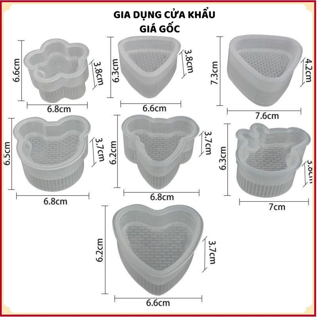 KHUÔN LÀM CƠM NẮM CHO BÉ ĂN DẶM DỄ SỬ DỤNG - Khuôn Tạo Hình Cơm, Túi Gói Cơm Tam Giác