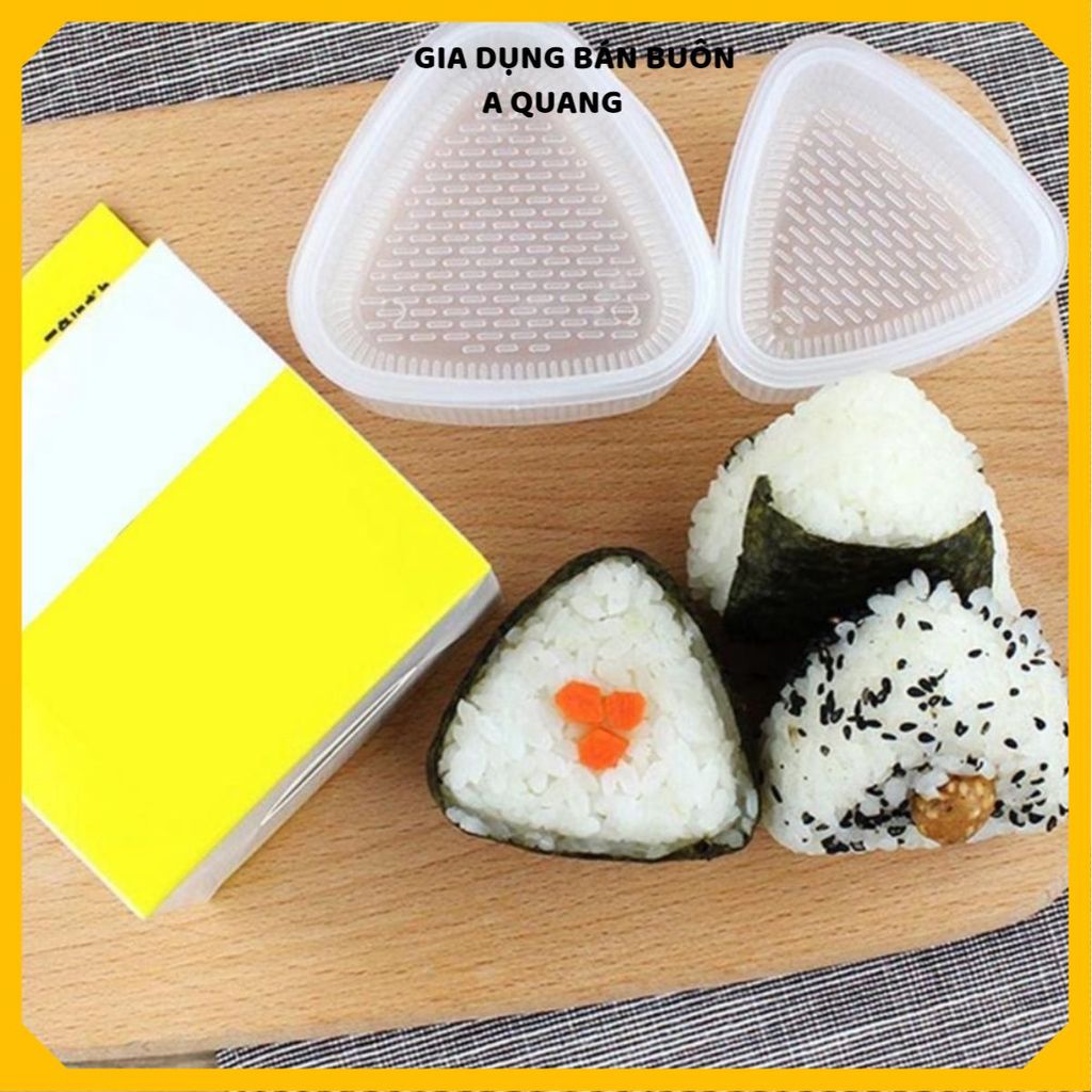 KHUÔN LÀM CƠM NẮM ONIGIRI BENTO DỄ THƯƠNG CHO BÉ - Khuôn Ép Cơm Tam Giác, Túi Gói Cơm