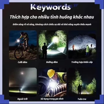 ĐÈN PIN SẠC USB ĐA NĂNG, Đèn Pin LED Siêu Sáng, Đèn Pin Cầm Tay, Đèn Pin Zoom, Đèn Pin Dùng Ngoài Trời, Đèn Pin Tiện Lợi