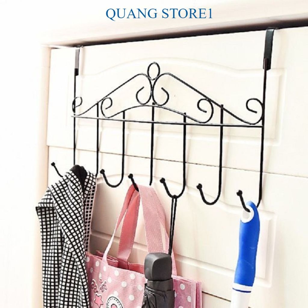 Khung Treo Đồ Đạc - Giá Móc Treo Quần Áo Sau Cửa Tủ 7 NHÁNH MÓC Kim Loại Siêu Bền
