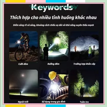 ĐÈN PIN MINI SẠC USB, Đèn Pin LED Siêu Sáng, Đèn Pin Zoom, Đèn Pin Cầm Tay, Đèn Pin Dã Ngoại, Đèn Pin Đi Bộ Ban Đêm