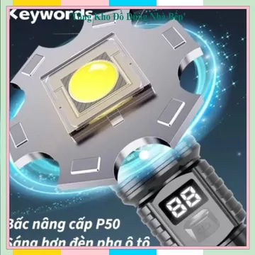 ĐÈN PIN CHIẾU XA SIÊU SÁNG, Đèn Pin LED Sạc USB, Đèn Pin Phóng To Thu Nhỏ, Đèn Pin Cắm Trại, Đèn Pin Du Lịch,