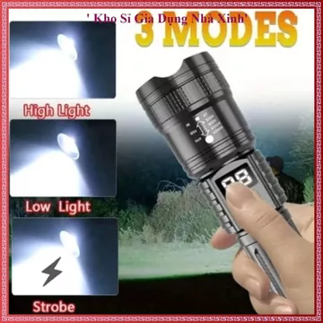 ĐÈN PIN MINI SẠC USB, Đèn Pin LED Siêu Sáng, Đèn Pin Zoom, Đèn Pin Cầm Tay, Đèn Pin Dã Ngoại, Đèn Pin Đi Bộ Ban Đêm