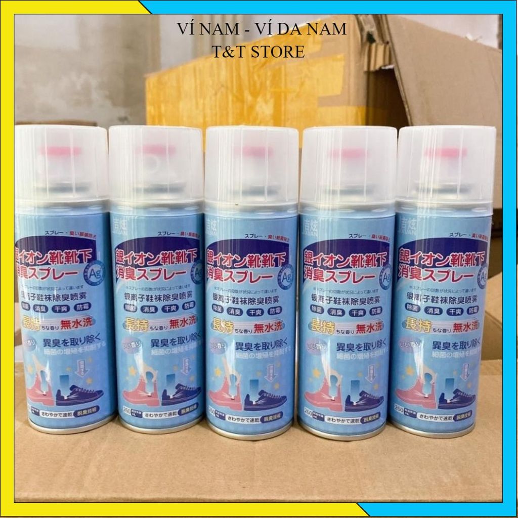 (COMBO 5) BÌNH XỊT KHỬ MÙI GIÀY NANO BẠC 260ML HIỆU QUẢ - Xịt Khử Hôi Chân, Làm Thơm Tủ Giày