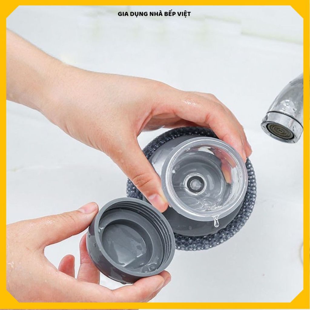 (SET 5 CÁI) CỌ RỬA XOONG NỒI CÓ BÌNH XÀ PHÒNG, BÀN CHẢI RỬA CHÉN ĐA NĂNG, Thiết Kế Thông Minh, Dễ Dùng Hằng Ngày