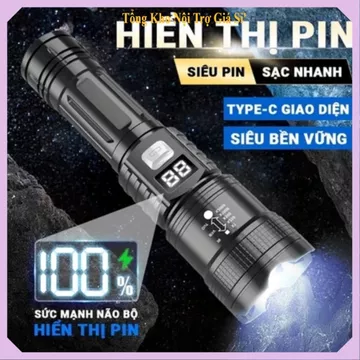 ĐÈN PIN CHIẾU XA SIÊU SÁNG, Đèn Pin LED Sạc USB, Đèn Pin Phóng To Thu Nhỏ, Đèn Pin Cắm Trại, Đèn Pin Du Lịch,