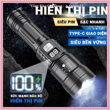 ĐÈN PIN MINI SẠC USB, Đèn Pin LED Siêu Sáng, Đèn Pin Zoom, Đèn Pin Cầm Tay, Đèn Pin Dã Ngoại, Đèn Pin Đi Bộ Ban Đêm