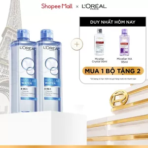 VB _ Bộ đôi nước tẩy trang giúp làm sạch sâu 3-in-1 L'Oreal Paris Micellar Water (400ml x2)