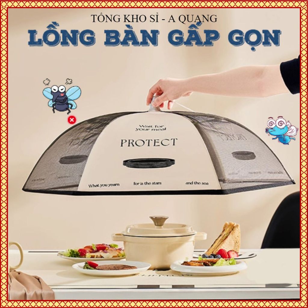 LỒNG BÀN VẢI LƯỚI ĐẬY THỨC ĂN GẤP GỌN CAO CẤP, LỒNG CHỤP THỨC ĂN HÌNH TRÒN CHẤT LIỆU AN TOÀN, Lồng Bàn Vải Lưới Đậy Thức