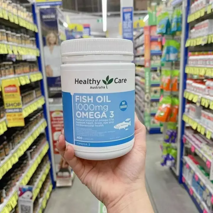(date T11/2028) Dầu cá Healthy Care Fish Oil 1000mg Omega 3, Bí quyết duy trì sức khỏe tim mạch và não bộ, lọ 400 viên