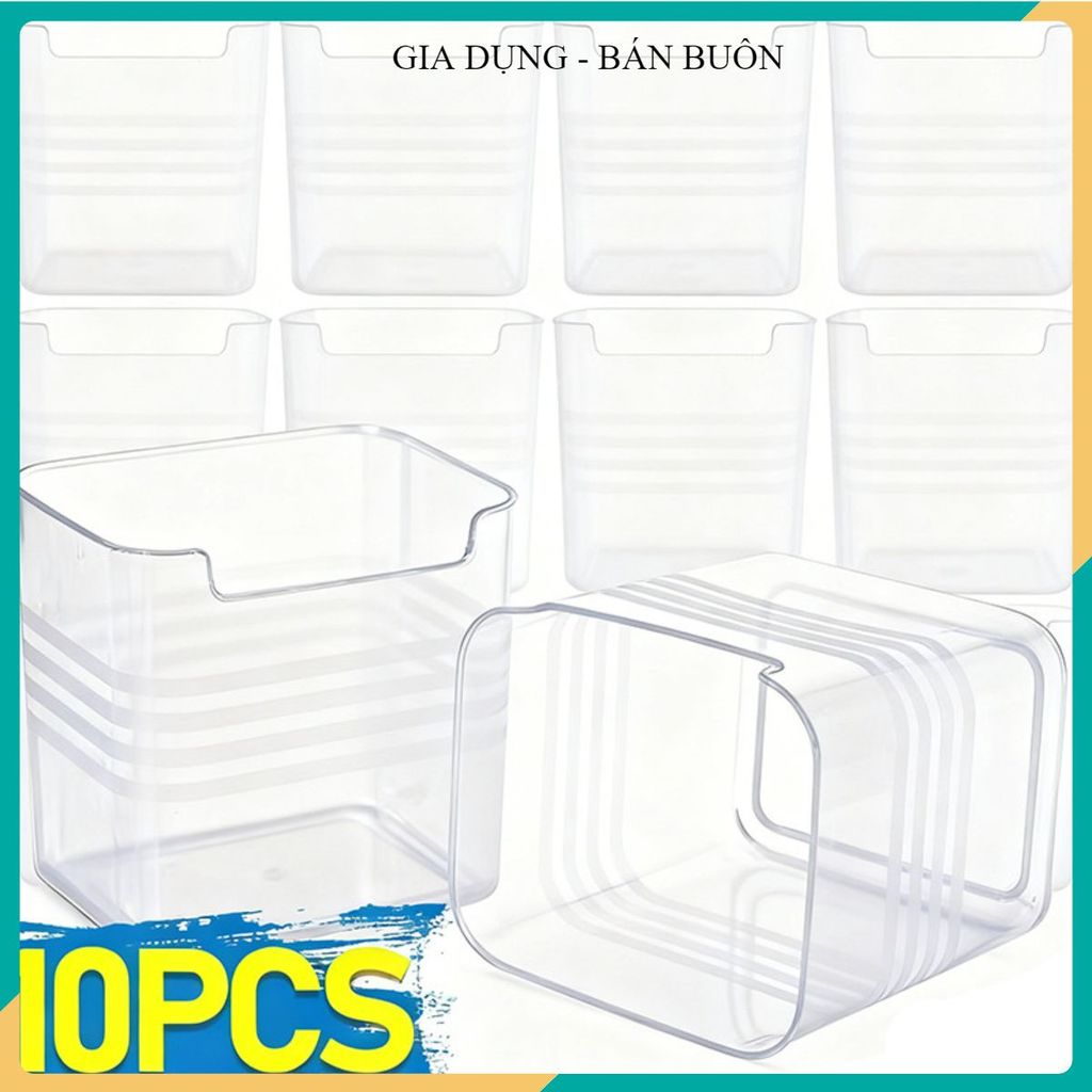 (COMBO 10) HỘP ĐỰNG THỰC PHẨM GẮN CÁNH CỬA TỦ LẠNH TIỆN LỢI - Khay Đựng Đồ Đa Năng, Tiết Kiệm Không Gian