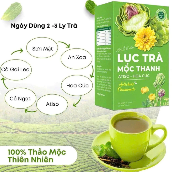 Trà Hoa Atiso Lục Trà Mộc Thanh Hộp 30 Gói Chính Hãng Cao Cấp - Trà Mộc Tâm mát gan bổ tận thanh nhiệt ngủ ngon an giấc