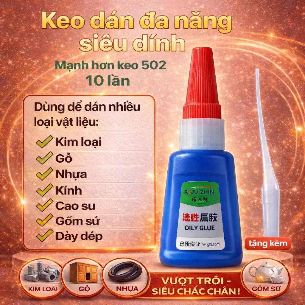 Combo 5 Chai Keo Dán Siêu Dính OILY GLUE-Keo Dan Đa Năng Mọi Vật Liệu giadungso1_vietnam