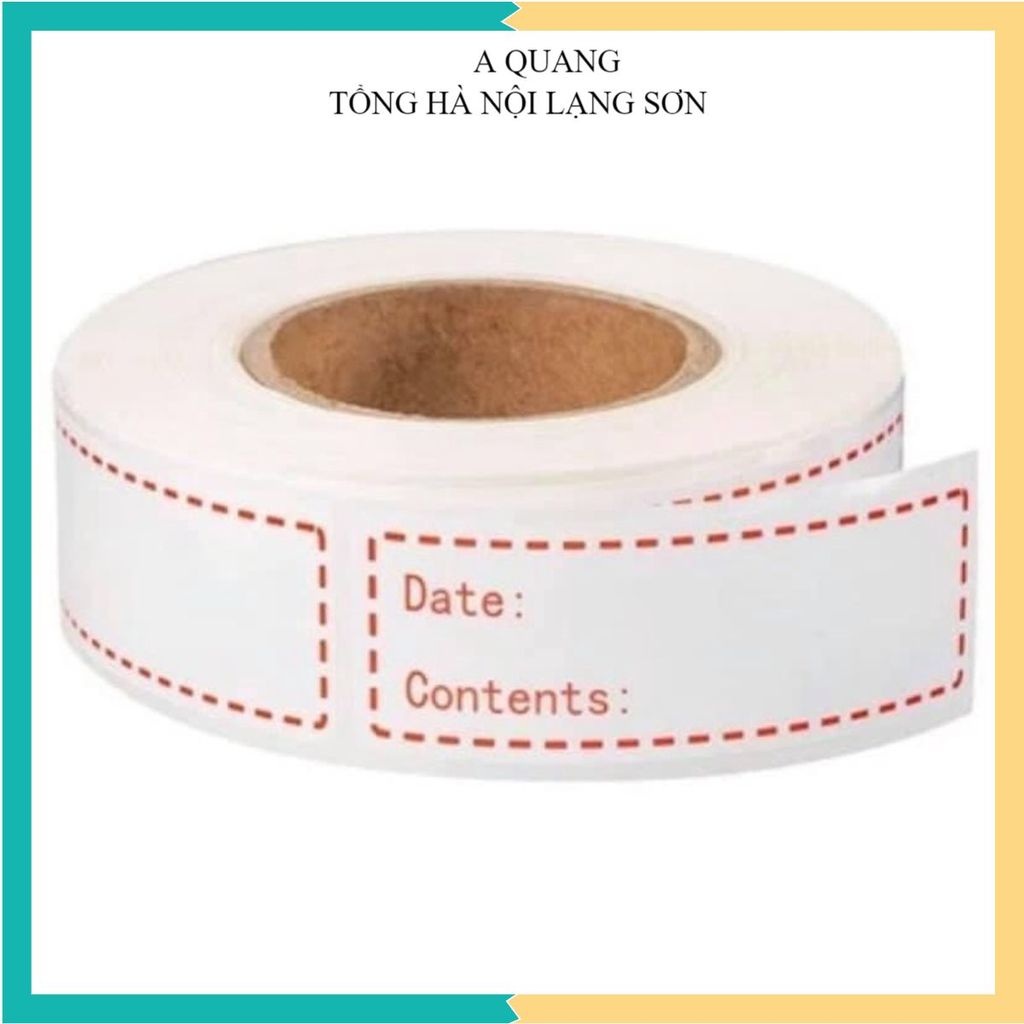 (COMBO 5) CUỘN GIẤY GHI CHÚ NHÃN THỰC PHẨM 125 NHÃN CAO CẤP - Dán Hạn Sử Dụng, Lọ Gia Vị Tiện Lợi